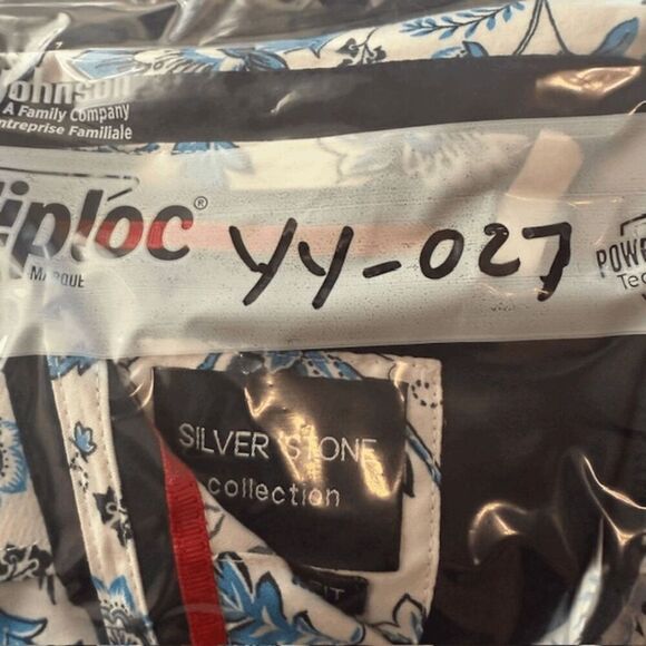 Silver Stone Men's Modern Fit Floral Button Down Shirt White Blue Size Medium - Picture 7 of 7